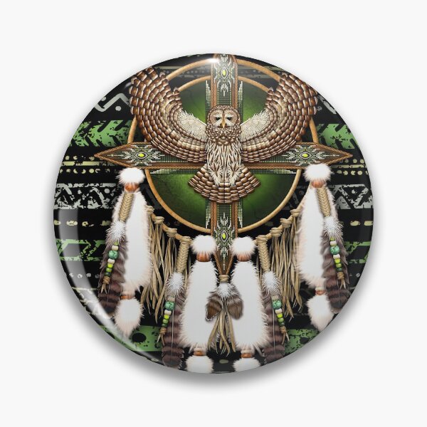 Item preview, Native American Green Owl Mandala African Eagle Tribal designed and sold by LarinaBeauty.