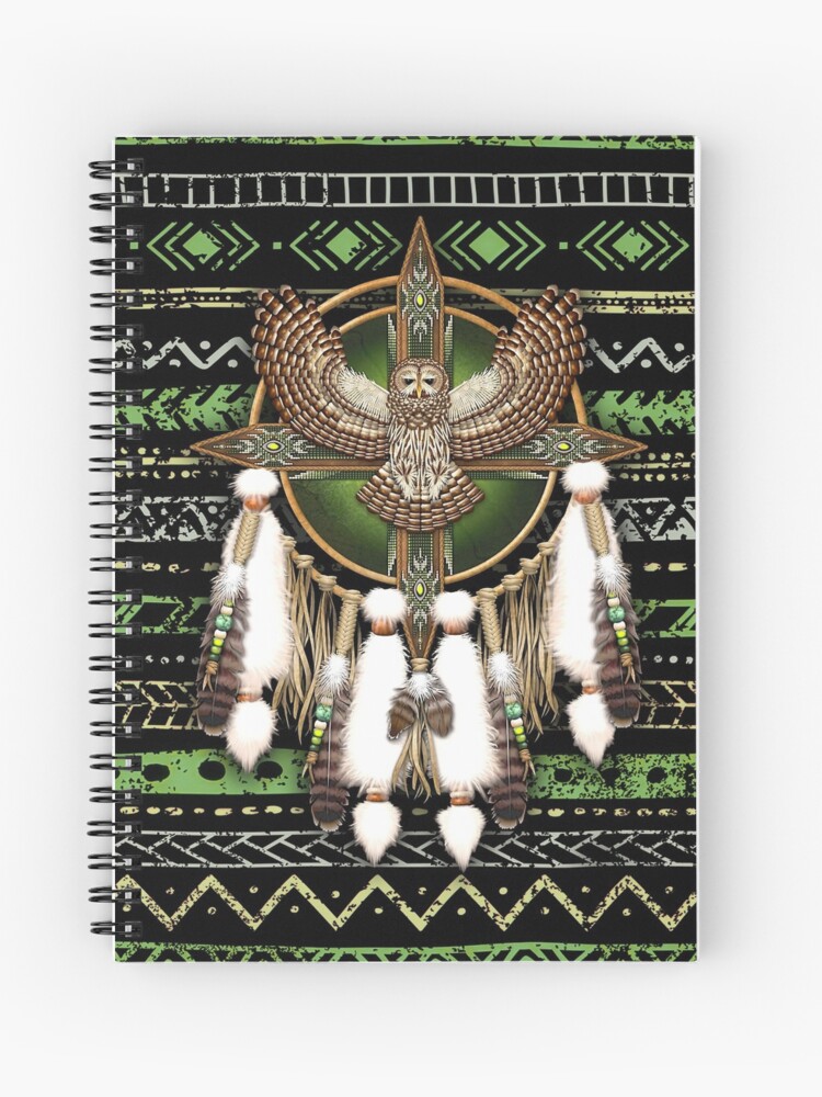 Cuaderno de espiral «Mandala de búho verde nativo americano Águila africana  Tribal» de LarinaBeauty | Redbubble