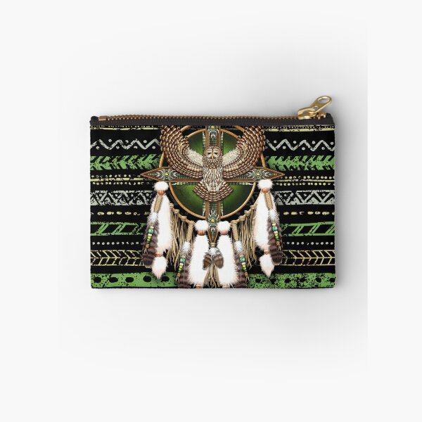 Item preview, Native American Green Owl Mandala African Eagle Tribal designed and sold by LarinaBeauty.