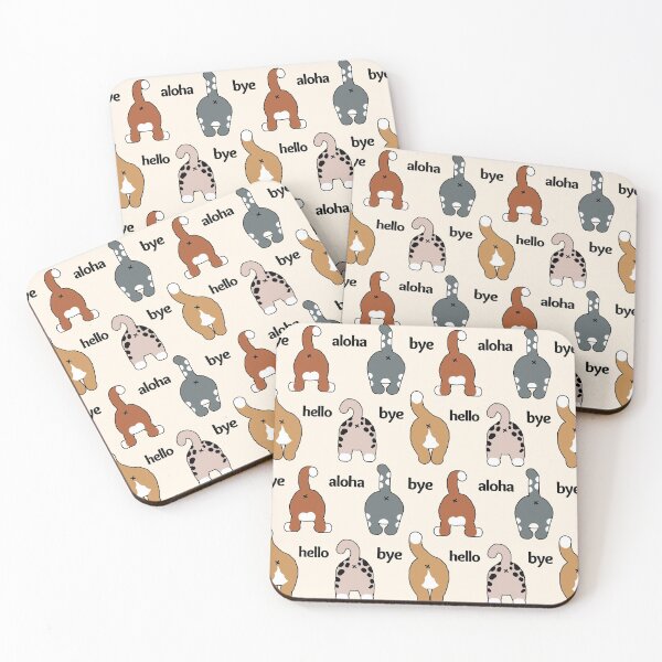 Item preview, Cat Hello Bye Aloha Funny Butts Pattern - Cat Greetings  designed and sold by ViewerEqualsPhoton.
