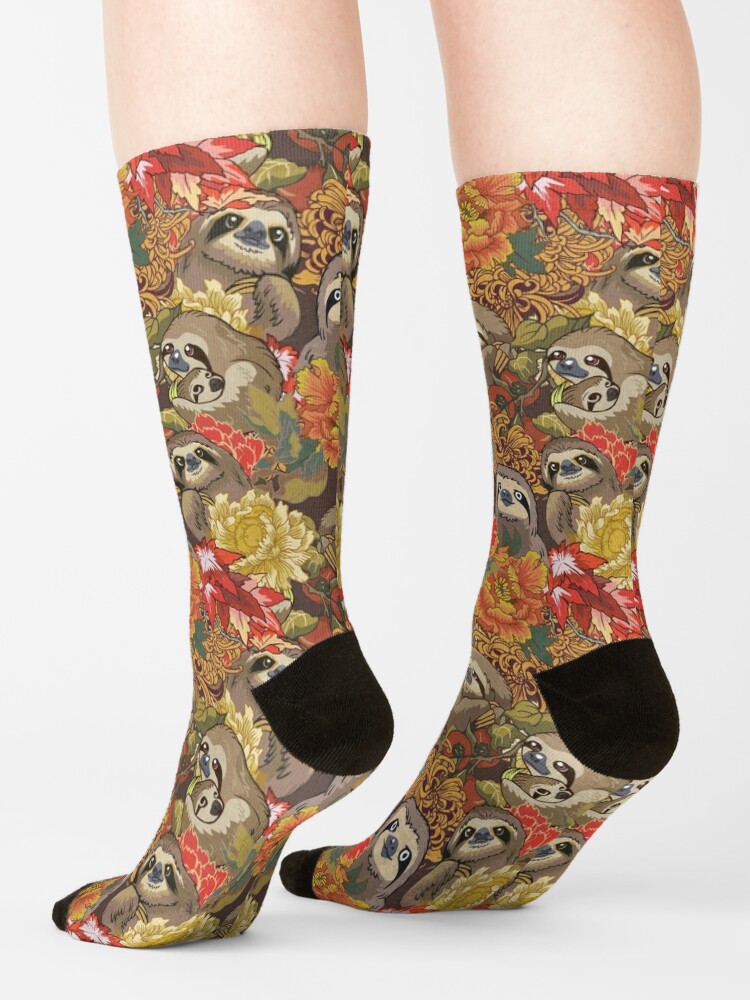 Alternate view of Because Sloths Autumn Socks