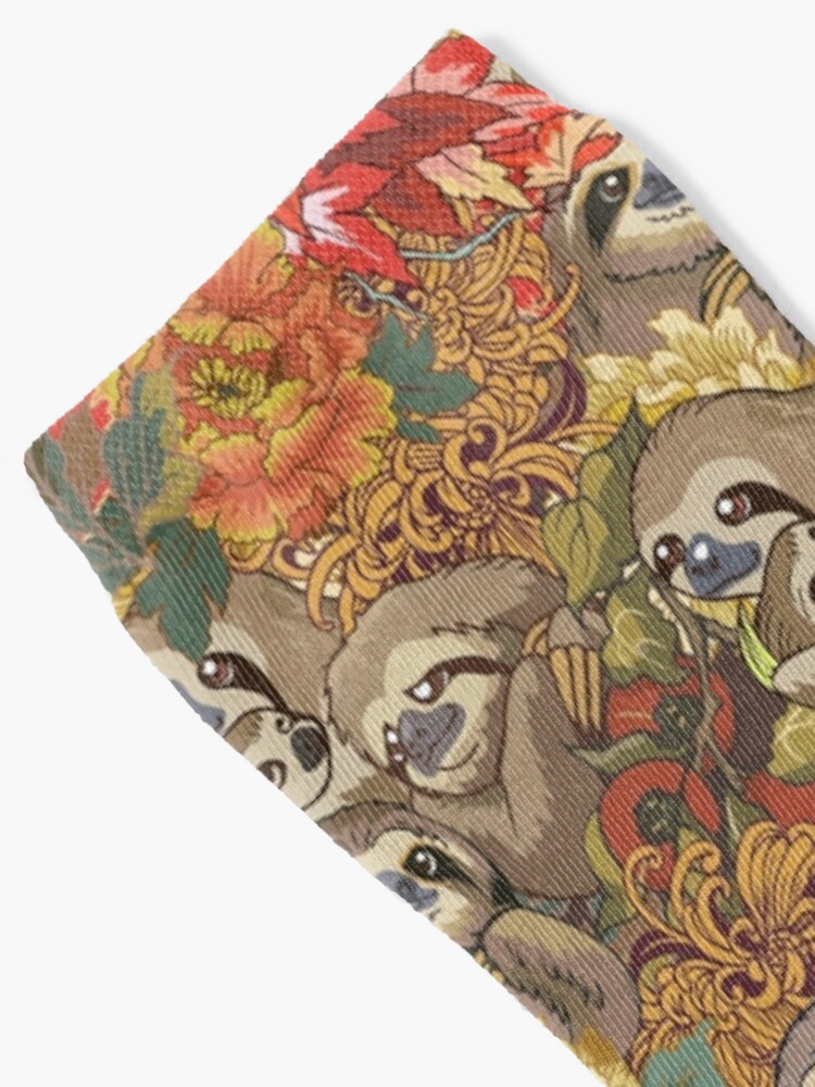 Alternate view of Because Sloths Autumn Socks