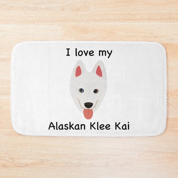 Item preview, I Love My Alaskan Klee Kai (white with one brown eye and blue eye) designed and sold by Tiki-Kreations.