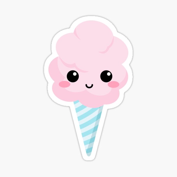 Cute pink cotton candy cartoon Royalty Free Vector Image