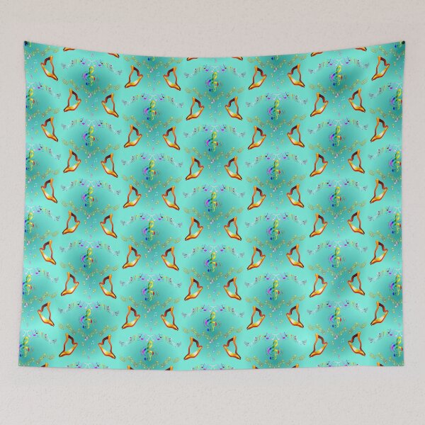 Item preview, Vivid Golden Musical Harps on Turquoise  designed and sold by Only1helen.