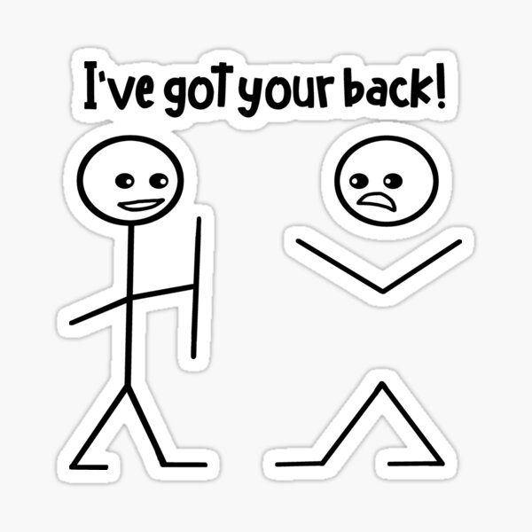 I've got your back! - Funny stick figure meme' Baby Bib