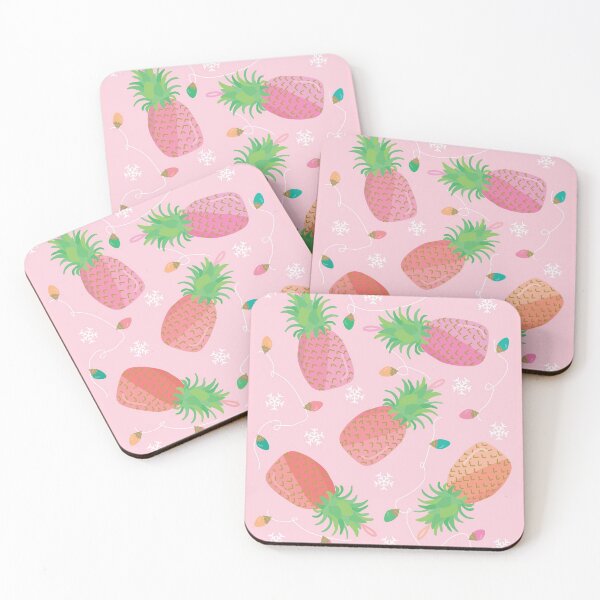 Item preview, Pineapple Ornaments - Pink Christmas Art  designed and sold by TheBrightInk.