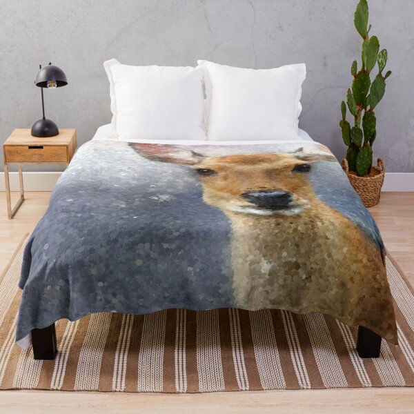 Item preview, Deer Portrait in Snow designed and sold by MathenaArt.