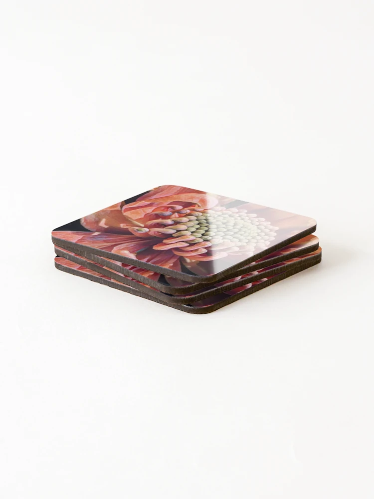 Thumbnail 4 of 5, Coasters (Set of 4), Waratah Two designed and sold by RandaRubyRed.