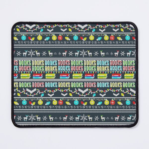 Books on an Ugly Sweater Mouse Pad