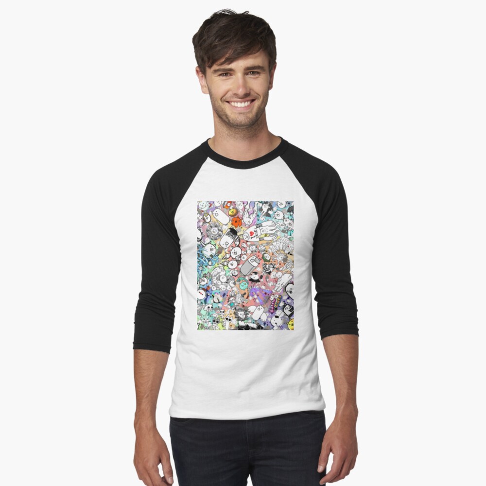 Vista previa del artículo con la obra «Camiseta ¾ estilo béisbol», diseñado y vendido por PixelRune.