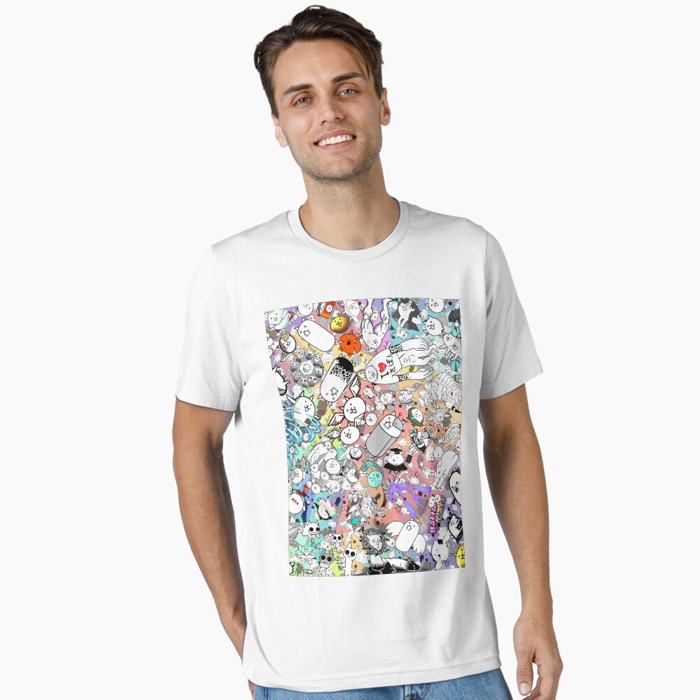 Vista previa del artículo con la obra «Camiseta esencial», diseñado y vendido por PixelRune.