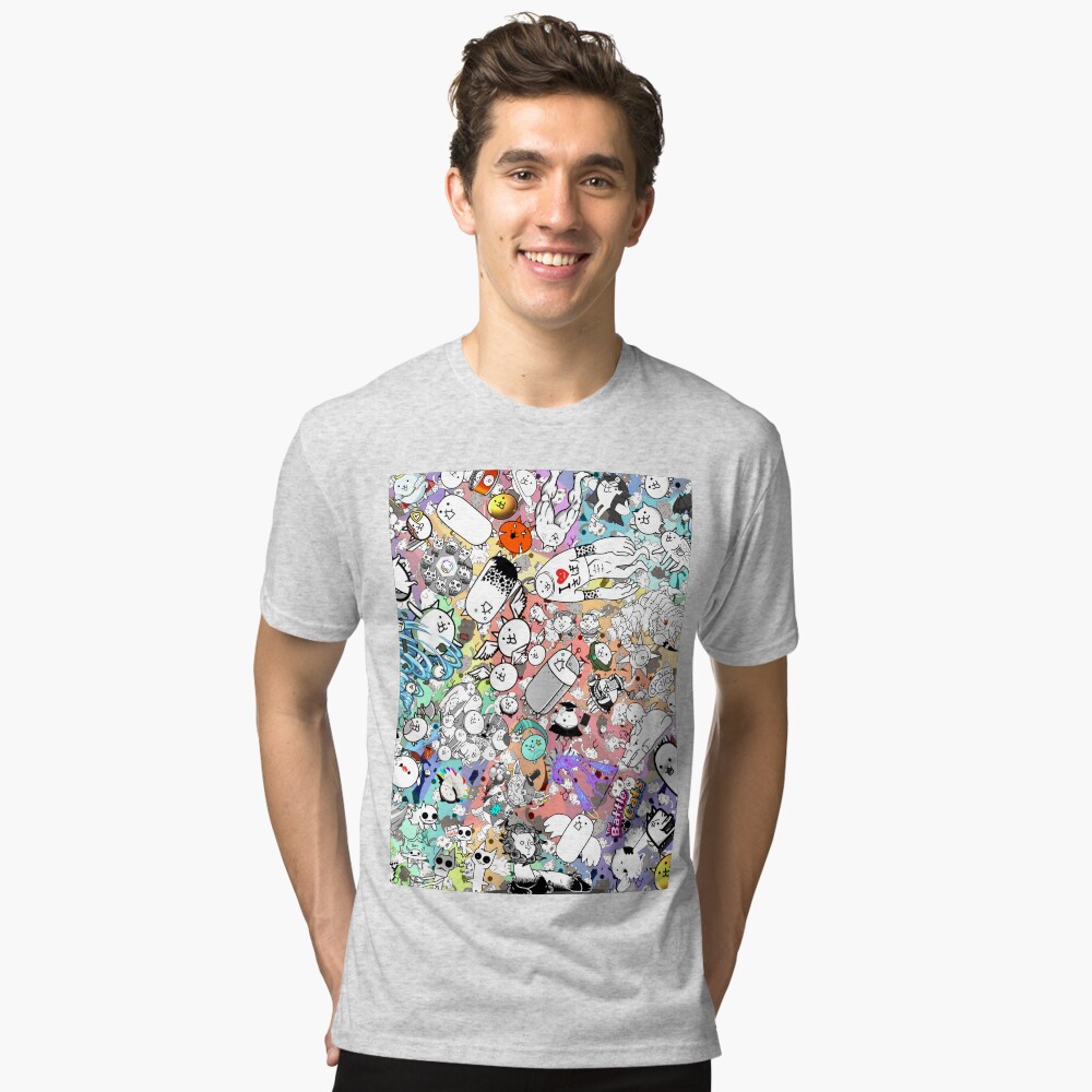 Vista previa del artículo con la obra «Camiseta de tejido mixto», diseñado y vendido por PixelRune.