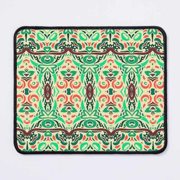 Item preview, Modern Boho Tribal in Green, Tan and Coral designed and sold by AlteredAtelier.
