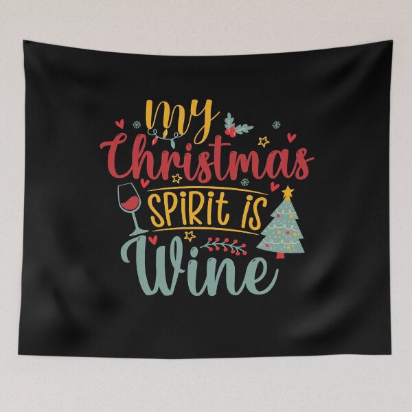 Item preview, My Christmas Spirit Is Wine, Funny Christmas Drinking designed and sold by KunKhalil.