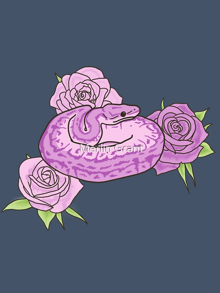 Thumbnail 7 of 7, Oversized T-Shirt, Ball Python and Roses designed and sold by starlightify.