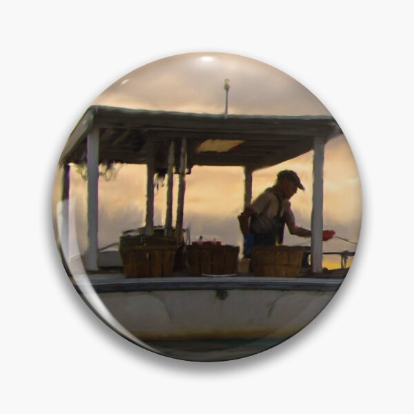 Item preview, Old Man Crabbing on the Chesapeake Bay Oil Painting - Chesapeake Bay Boat Oil Painting Print designed and sold by FlyingSeas.