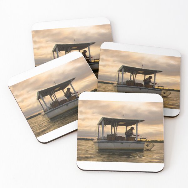Item preview, Old Man Crabbing on the Chesapeake Bay Oil Painting - Chesapeake Bay Boat Oil Painting Print designed and sold by FlyingSeas.