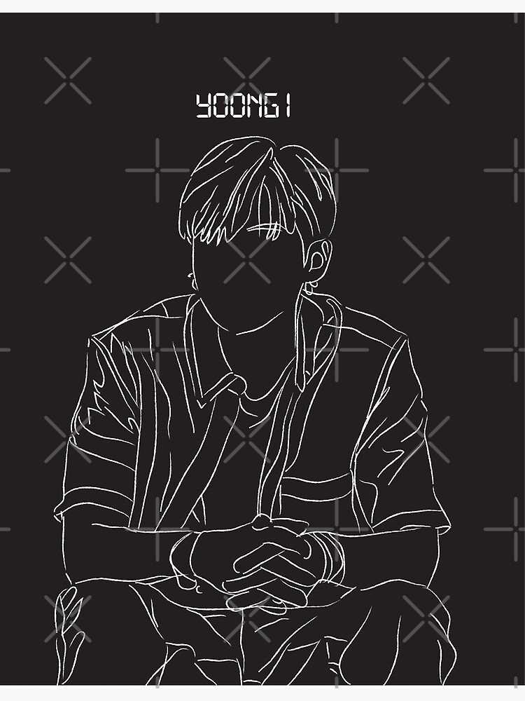 "yoongi line art " Poster by palakrana99 Redbubble