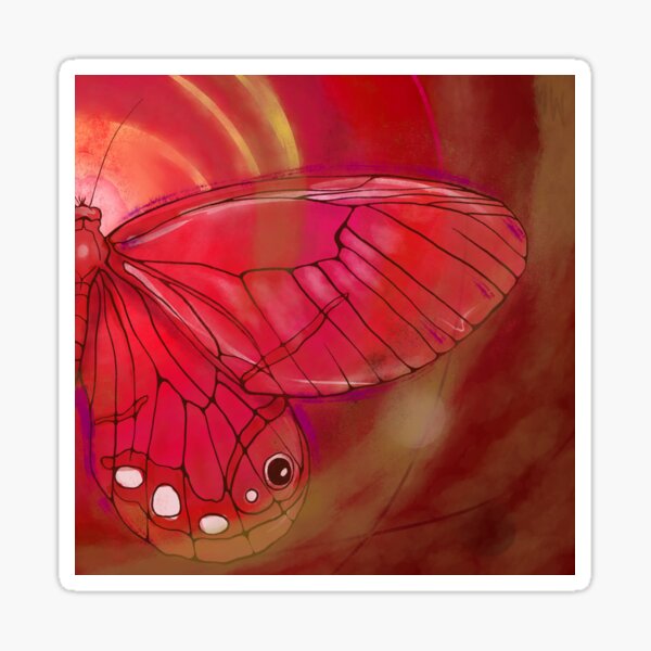 Raspberry Butterfly Sticker