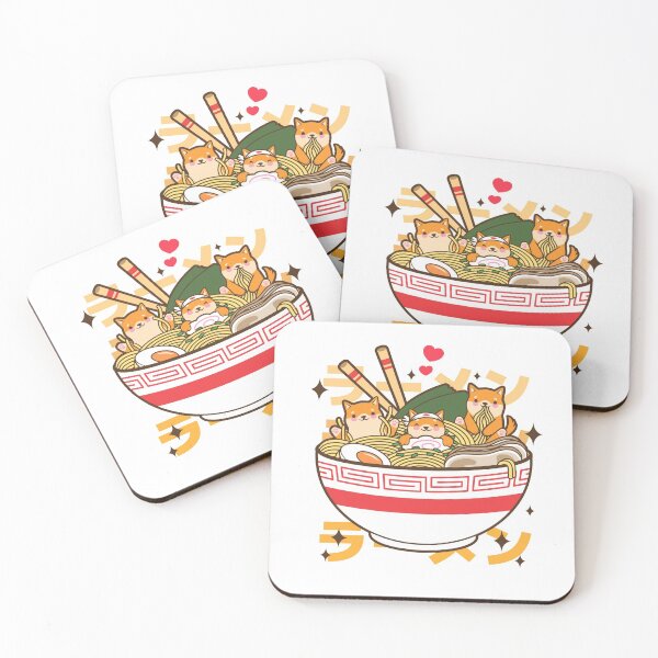 Item preview, Kawaii puppies love ramen bowl. Japanese Shiba Inu dogs eat ramen bowl designed and sold by PrintNJoy.