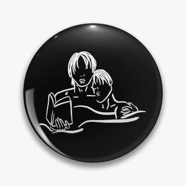 Item preview, Gay Couple Cuddling Reading In Bed Line Art  (White) designed and sold by douxrien.