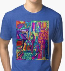 Brightly Colored Shapes and Patterns Tri-blend T-Shirt