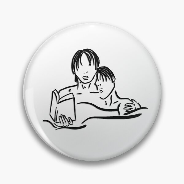 Item preview, Gay Couple Cuddling Reading In Bed Line Art  (Black) designed and sold by douxrien.