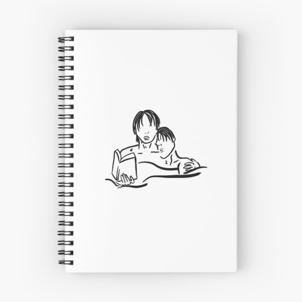 Item preview, Gay Couple Cuddling Reading In Bed Line Art  (Black) designed and sold by douxrien.