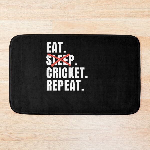 Item preview, Eat Sleep Cricket Repeat Funny Cricket Saying designed and sold by geniusshirtsss.