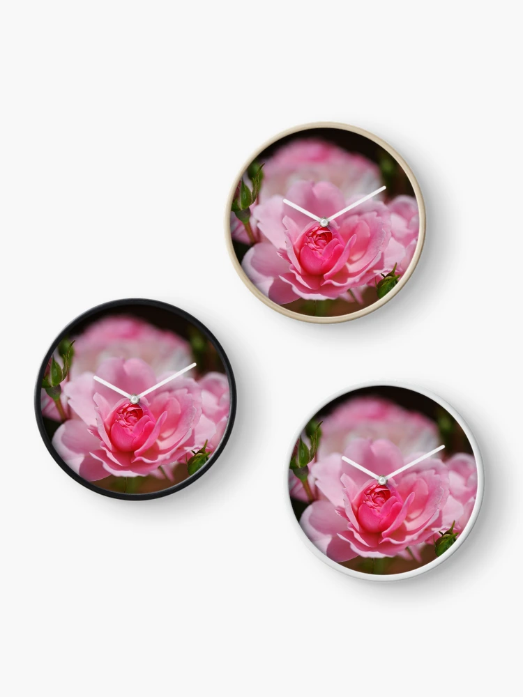Thumbnail 3 of 4, Clock, Pink Roses Summer Tree designed and sold by Joy Watson - Natural Light Photography .