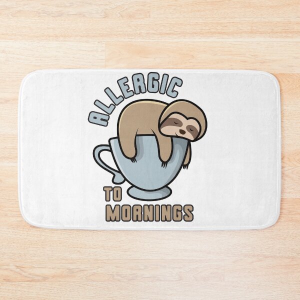 Item preview, Allergic to Mornings - Cute Kawaii Sloth Sleeping on a Cup of Coffee designed and sold by Rhu Creations.