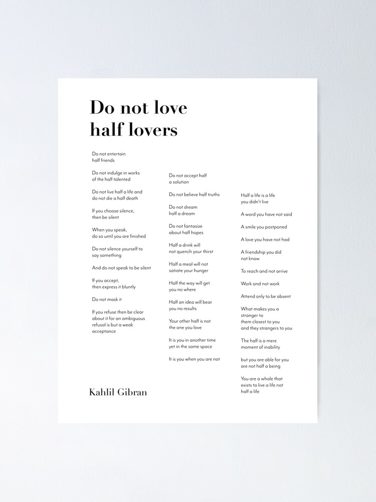 Do not love half lovers black | Poster