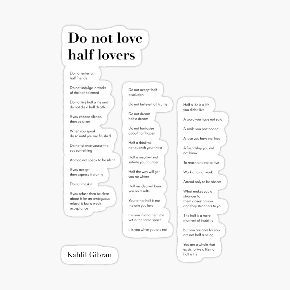 Do not love half lovers orange Art Print