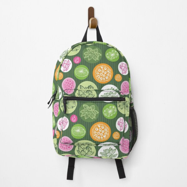 Item preview, Vector colourful lotus tropical flowers, green water lily leaves in round circles illustration designed and sold by jamiesoondesign.