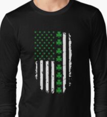 St. Patrick's Day Irish American Flag Long Sleeve T-Shirt
