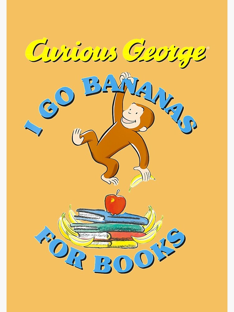 Curious George I Go Bananas For Books Book Stack Graphic Tee Curious George I Go Bananas For Books Book Stack Graphic Tee