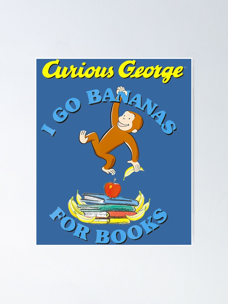 Curious George I Go Bananas For Books Book Stack Graphic Tee Curious George I Go Bananas For Books Book Stack Graphic Tee