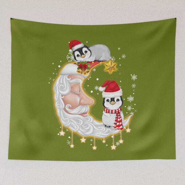 Item preview, Penguin Sitting On Moon Christmas designed and sold by TowTowStudio.