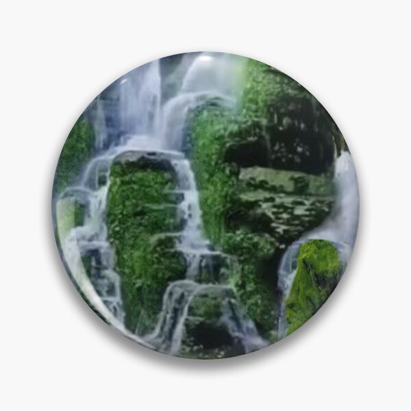 Artikelvorschau, Wasserfall, Kaskaden, Grün, Wasser, Düsen, Gras, endloses Muster entworfen und verkauft von Maria Mihailova.