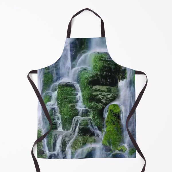 Artikelvorschau, Wasserfall, Kaskaden, Grün, Wasser, Düsen, Gras, endloses Muster entworfen und verkauft von Maria Mihailova.