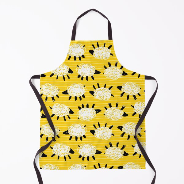 Item preview, Vector yellow cottonball sheep doodle cute illustration with stripes designed and sold by jamiesoondesign.