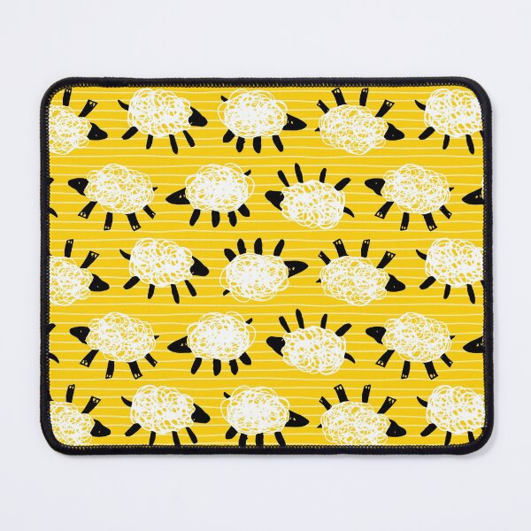 Item preview, Vector yellow cottonball sheep doodle cute illustration with stripes designed and sold by jamiesoondesign.