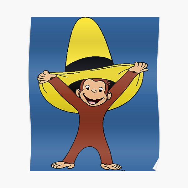 Funky Curious George Poster For Sale By Sherikahensley Redbubble