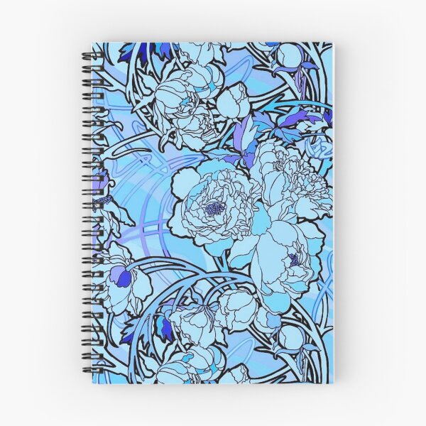 Item preview, alphonse mucha - textil de flores, azul designed and sold by kinsley45.