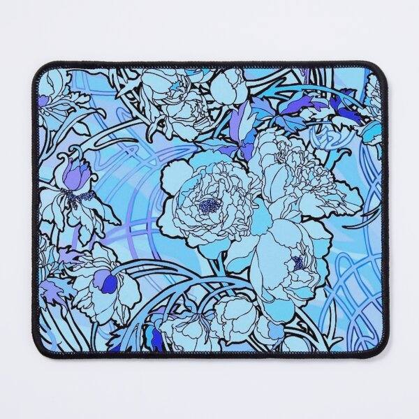 Item preview, alphonse mucha - flowers  textile,blue  designed and sold by kinsley45.