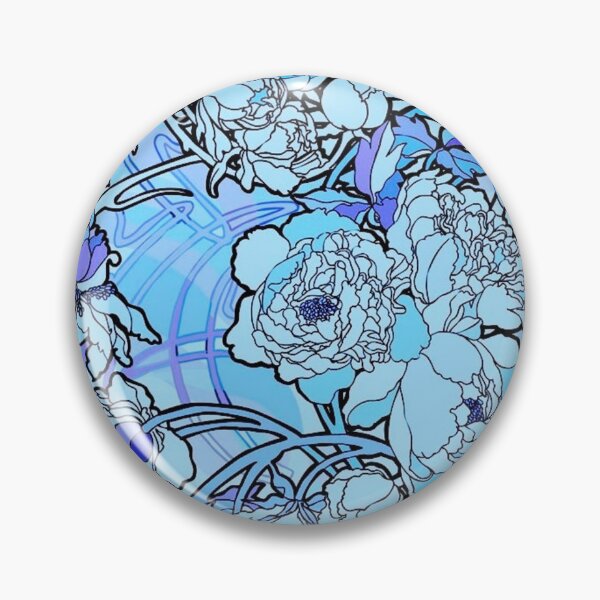Artikelvorschau, Alphonse Mucha - Blumen Textil,blau entworfen und verkauft von kinsley45.