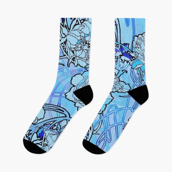 Item preview, alphonse mucha - flowers  textile,blue  designed and sold by kinsley45.