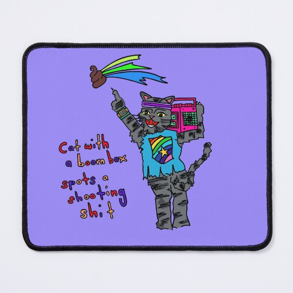 Item preview, Cat with boombox spots a shooting sh*t designed and sold by MickeyLaLa.