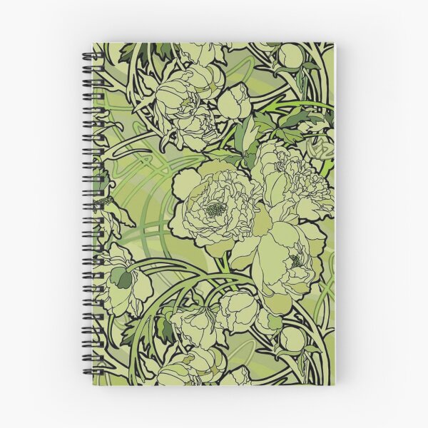Artikelvorschau, Alphonse Mucha - Blumen Textil,grün entworfen und verkauft von kinsley45.
